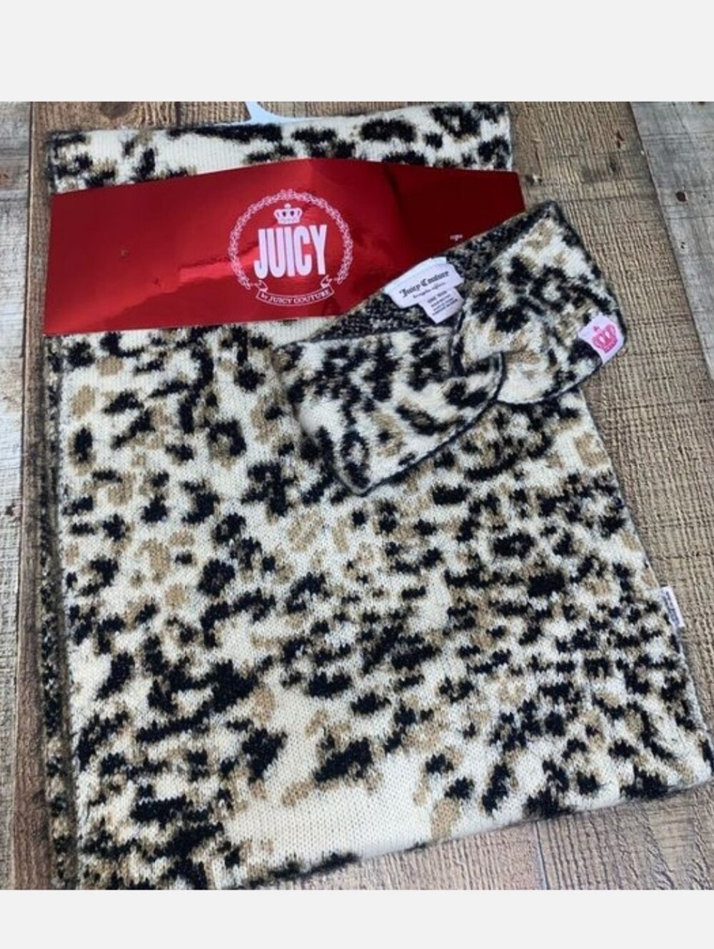 Scarf And Headband Set Leopard Print Gift Set Cottage Career Wear Lagenlook NWT - Picture 5 of 9